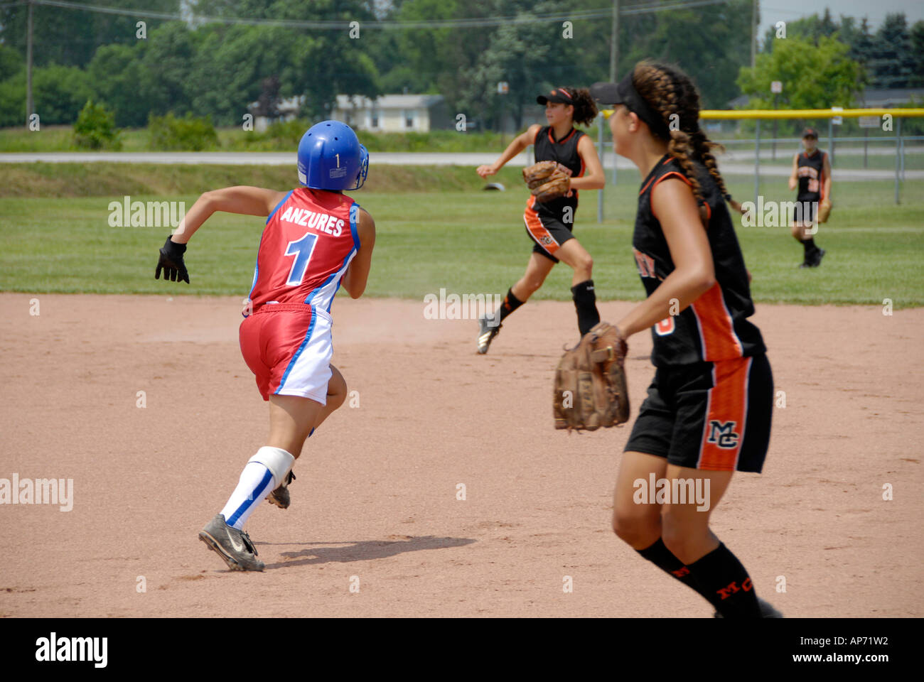 Action de baseball Banque D'Images