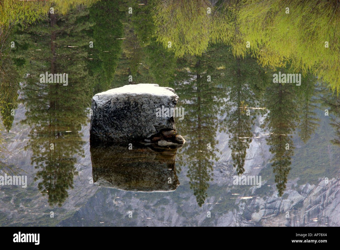Le lac Miroir reflet, Yosemite National Park Banque D'Images