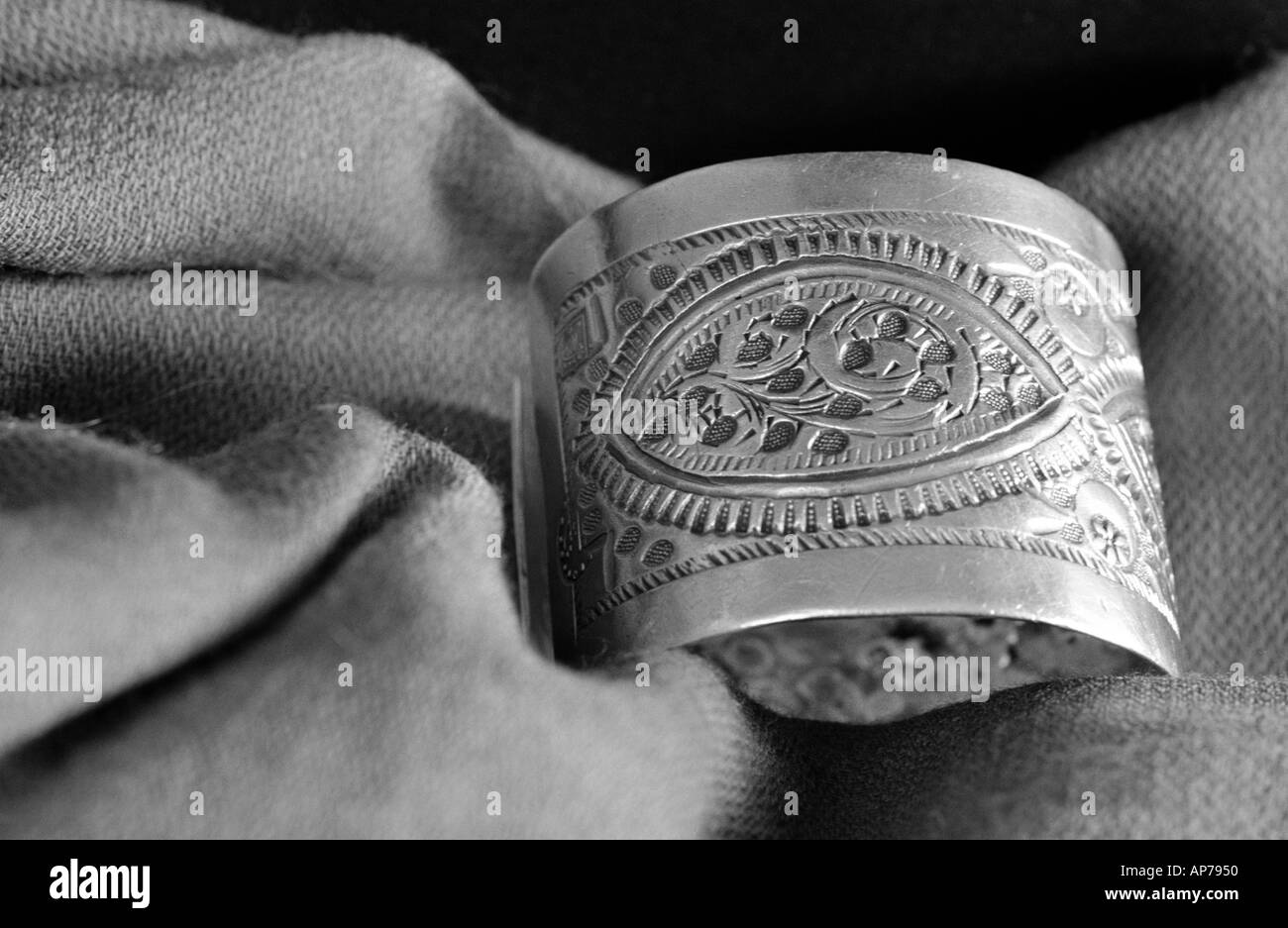 Bracelet argent tunisien, Tunisie, Afrique Banque D'Images