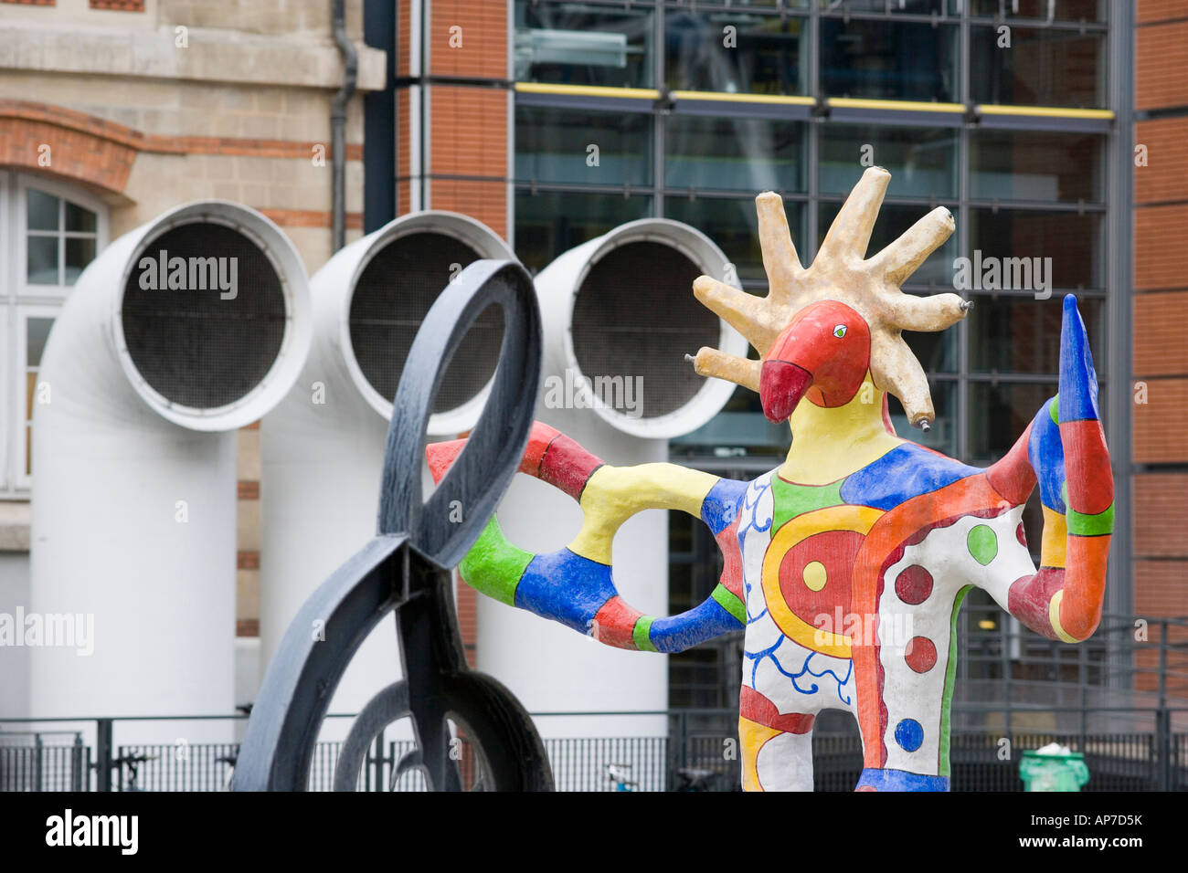 Beaubourg, '' Les jardins musicaux Stravinski, Niki de Saint-Phalle Paris Banque D'Images
