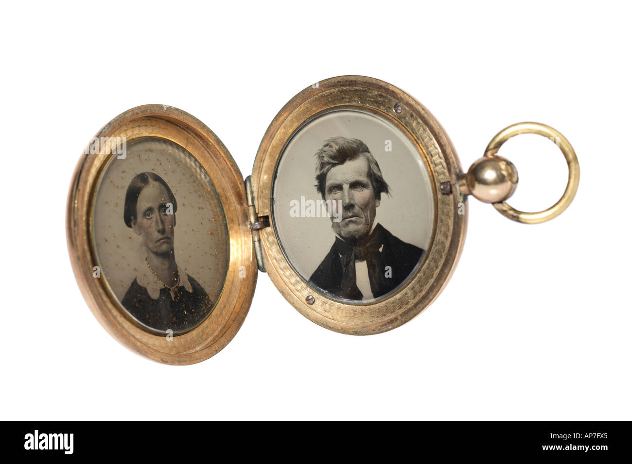 Médaillon vintage avec Mari et femme couple pionnier Photo Stock - Alamy