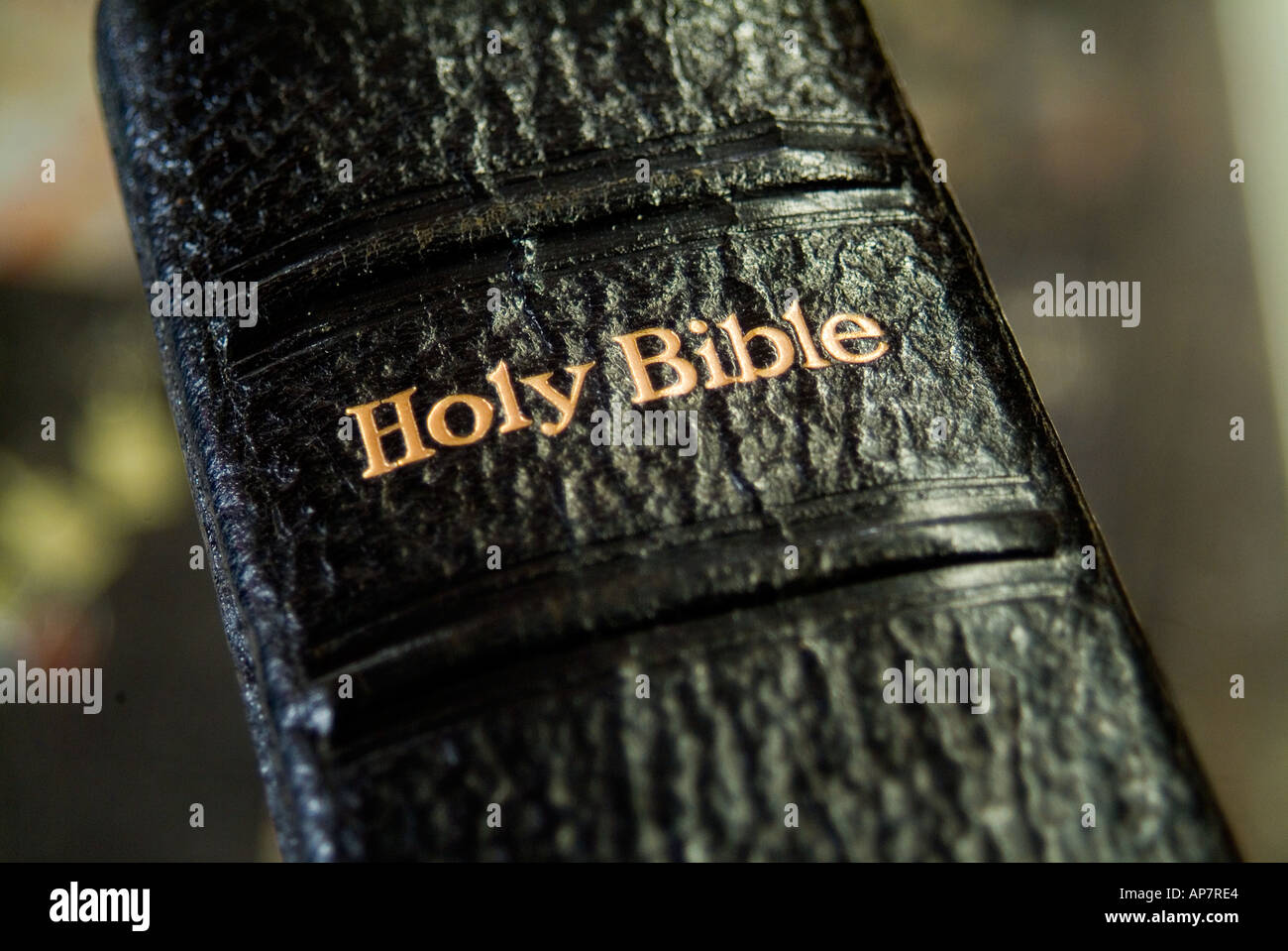 Ancienne leatherbound bible Banque D'Images