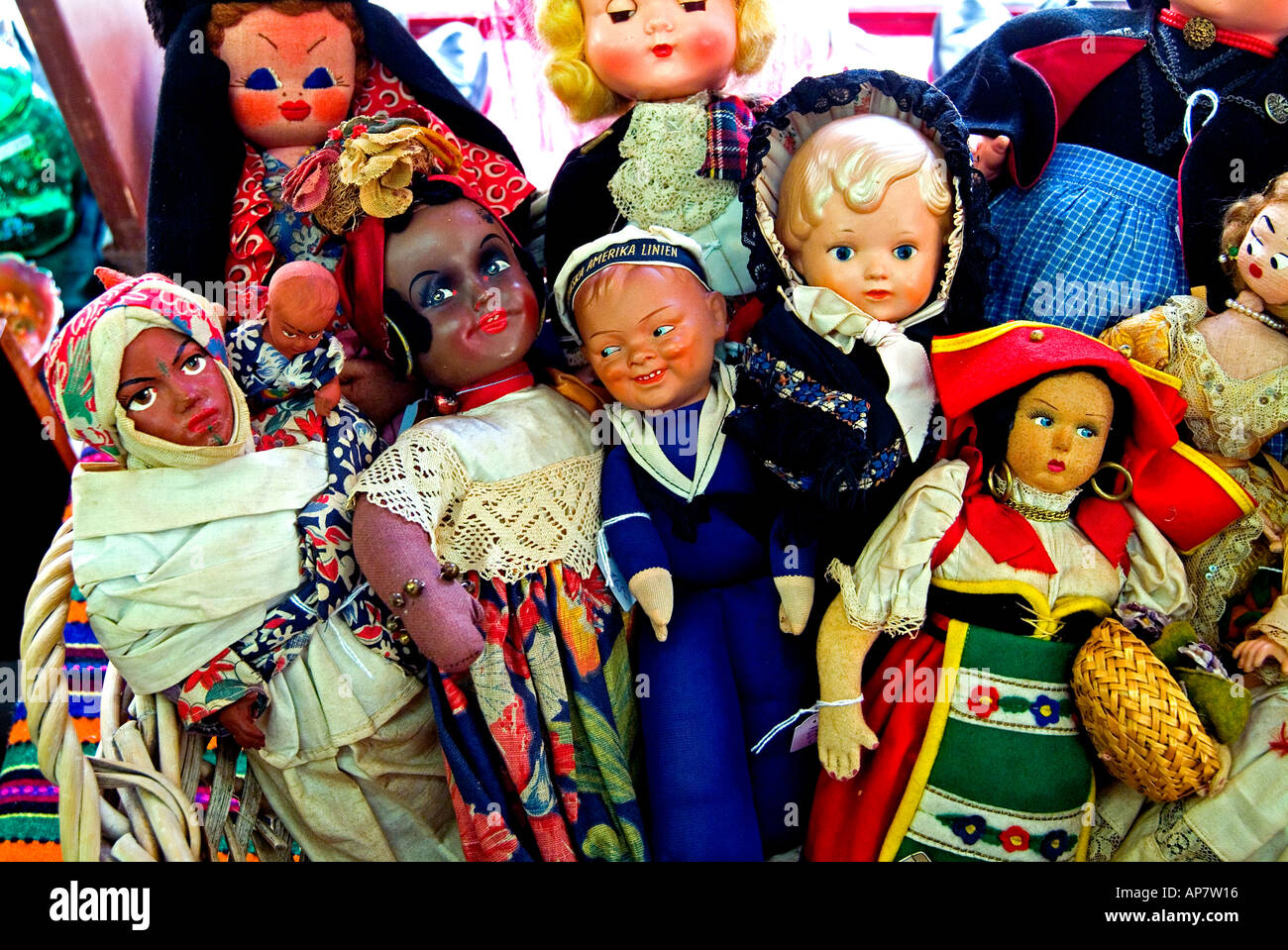 Collection de poupées anciennes Banque D'Images