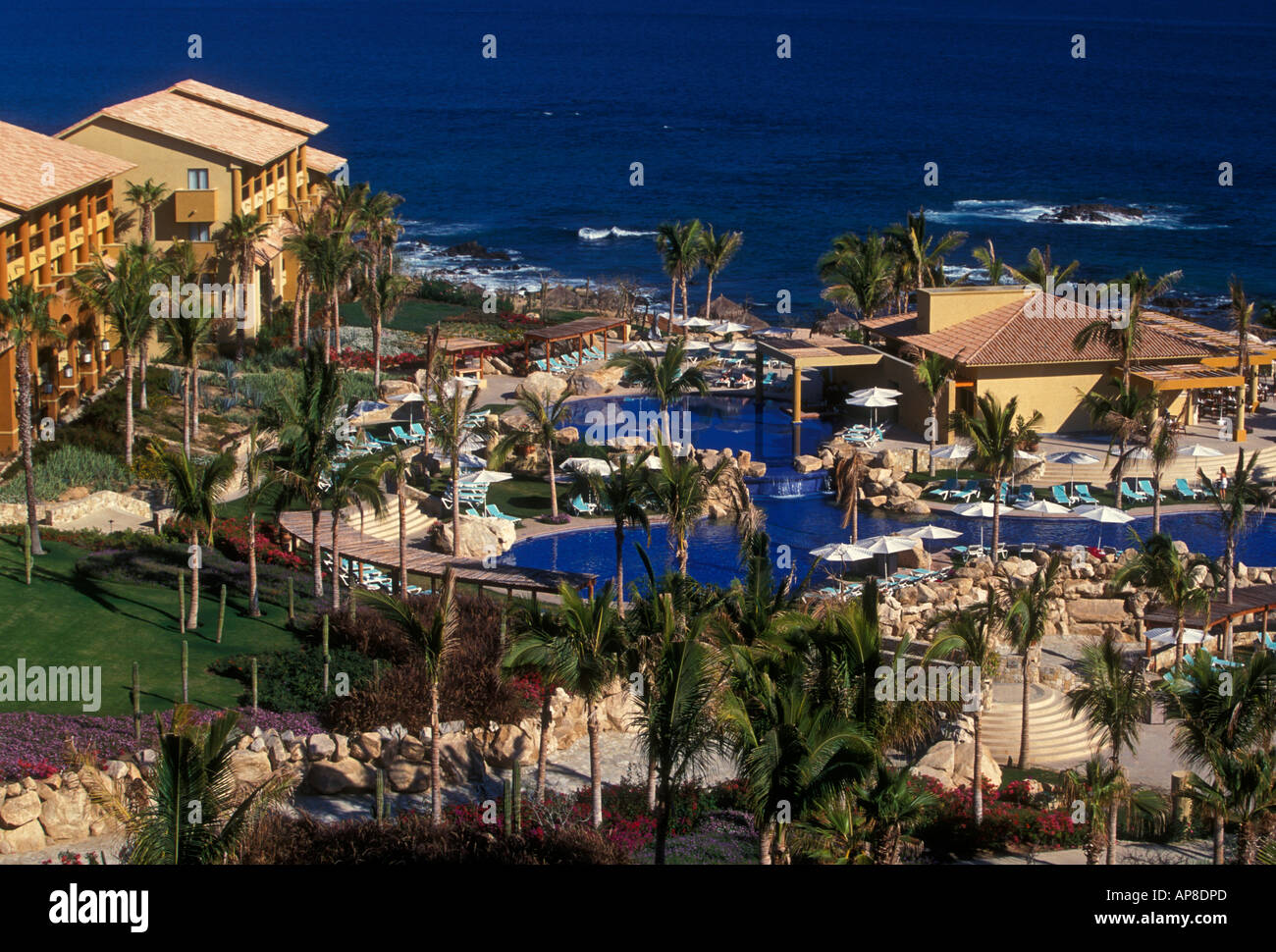 Piscine d'eau douce et de chambres hébergement hébergement à Fiesta Americana Hotel Los Cabos en Cabo San Lucas dans l'État de Baja California Sur, au Mexique Banque D'Images