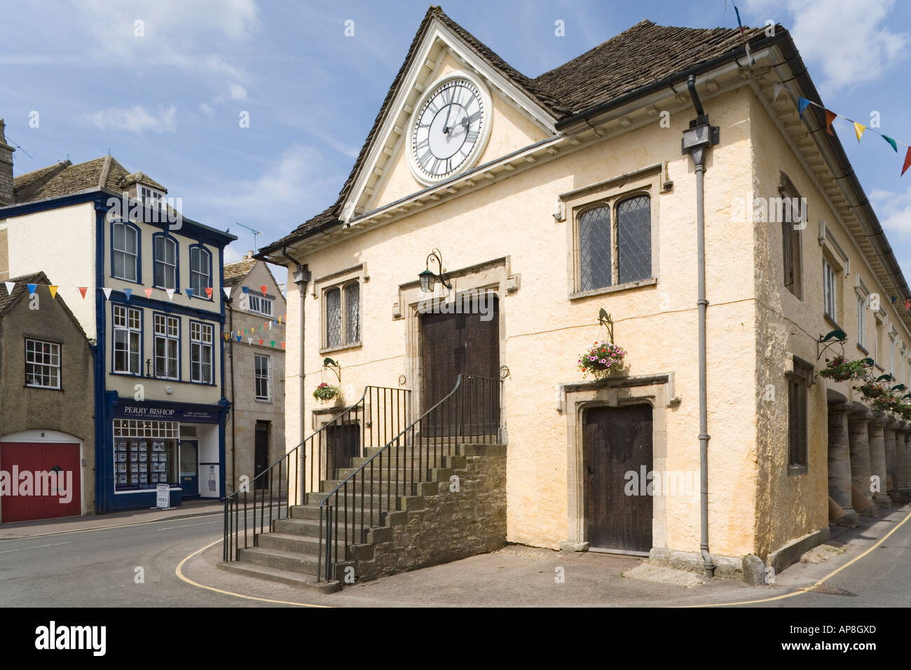 Le marché du 17ème siècle située sur la ville de Cotswold, Tetbury Gloucestershire Banque D'Images
