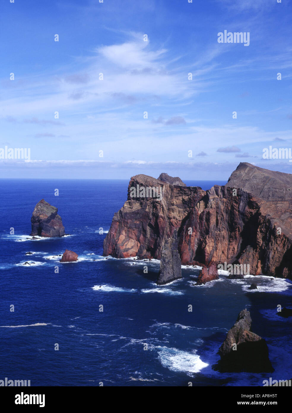 Dh SAO LOURENÇO MADÈRE POINT côte seastacks seacliff robuste Banque D'Images