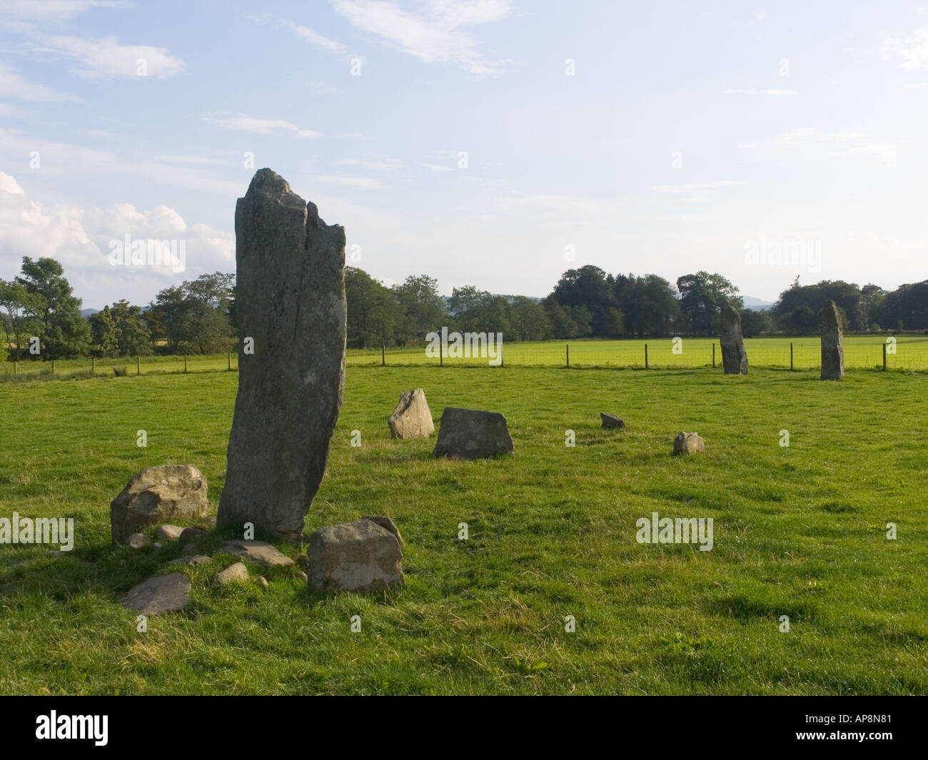 Nether Largie pierres debout près du Temple Woods à Kilmartin Argyll Ecosse Banque D'Images