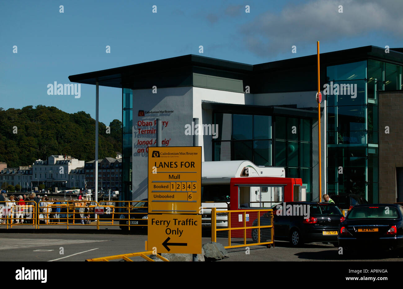 Ferry terminal port pour Oban Caledonian Macbrayne harbour, Ecosse Banque D'Images