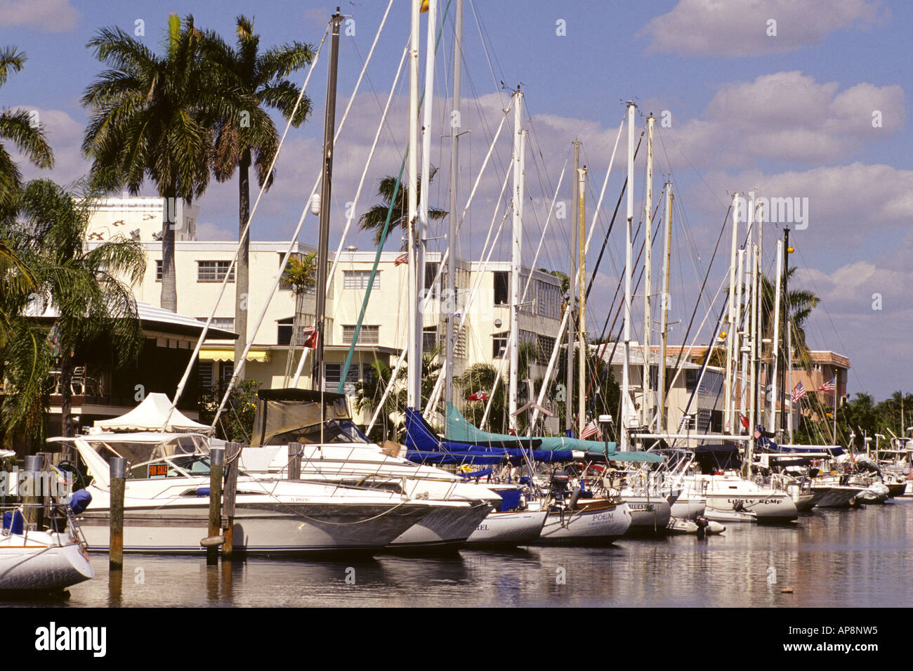 Ft. Lauderdale, en Floride. Bateaux, condos, appartements. Banque D'Images