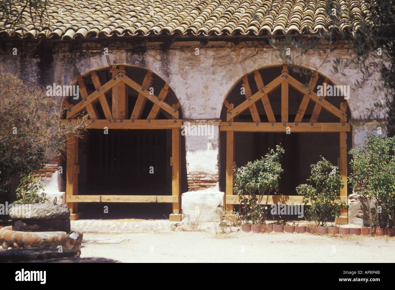 Dégâts causés par le séisme Mission San Miguel Archangel Paso Robles Californie Banque D'Images