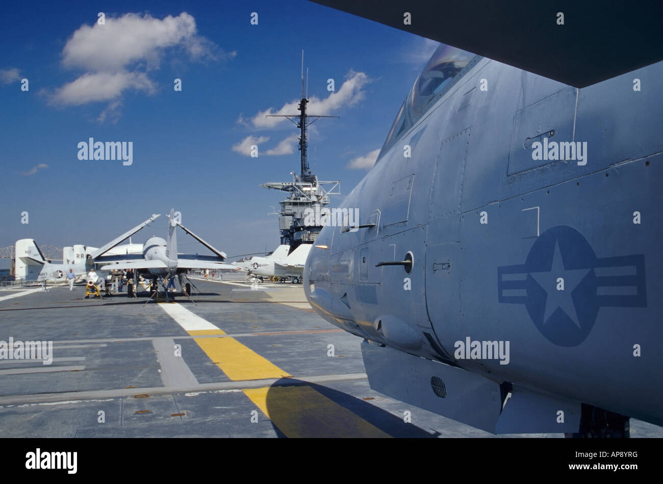 F 14A Tomcat au porte-avions USS Yorktown Museum Ship à Charleston en Caroline du Sud USA Banque D'Images