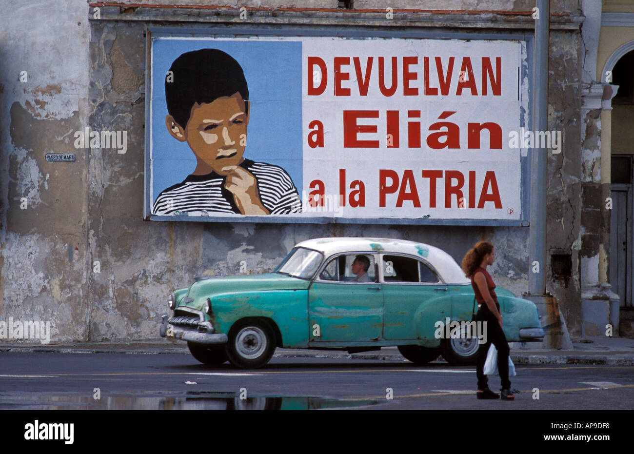 Elian retour à son pays de l'affiche politique cubain sur La Havane Cuba d'affichage Banque D'Images