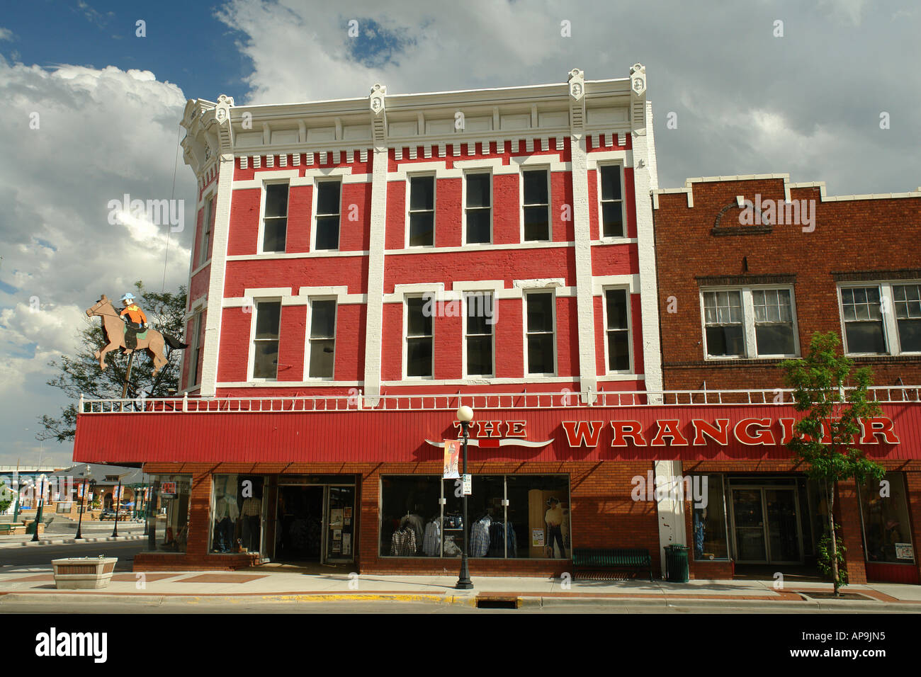 AJD50310, Cheyenne, WY, Wyoming, du centre-ville, le Wrangler Banque D'Images