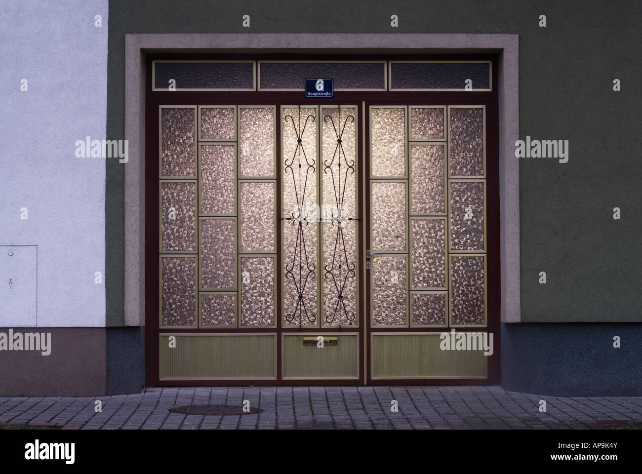 Porte d'une maison à Pamhagen dans la région de Autriche Burgenland Banque D'Images