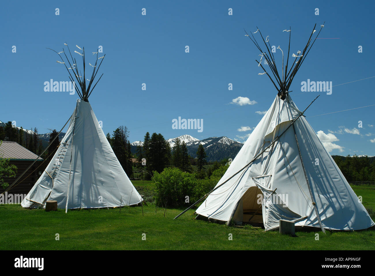 AJD50696, ID, Idaho, National Recreation Area et Sawtooth National Forest, vallée de la scie, des tipis Banque D'Images