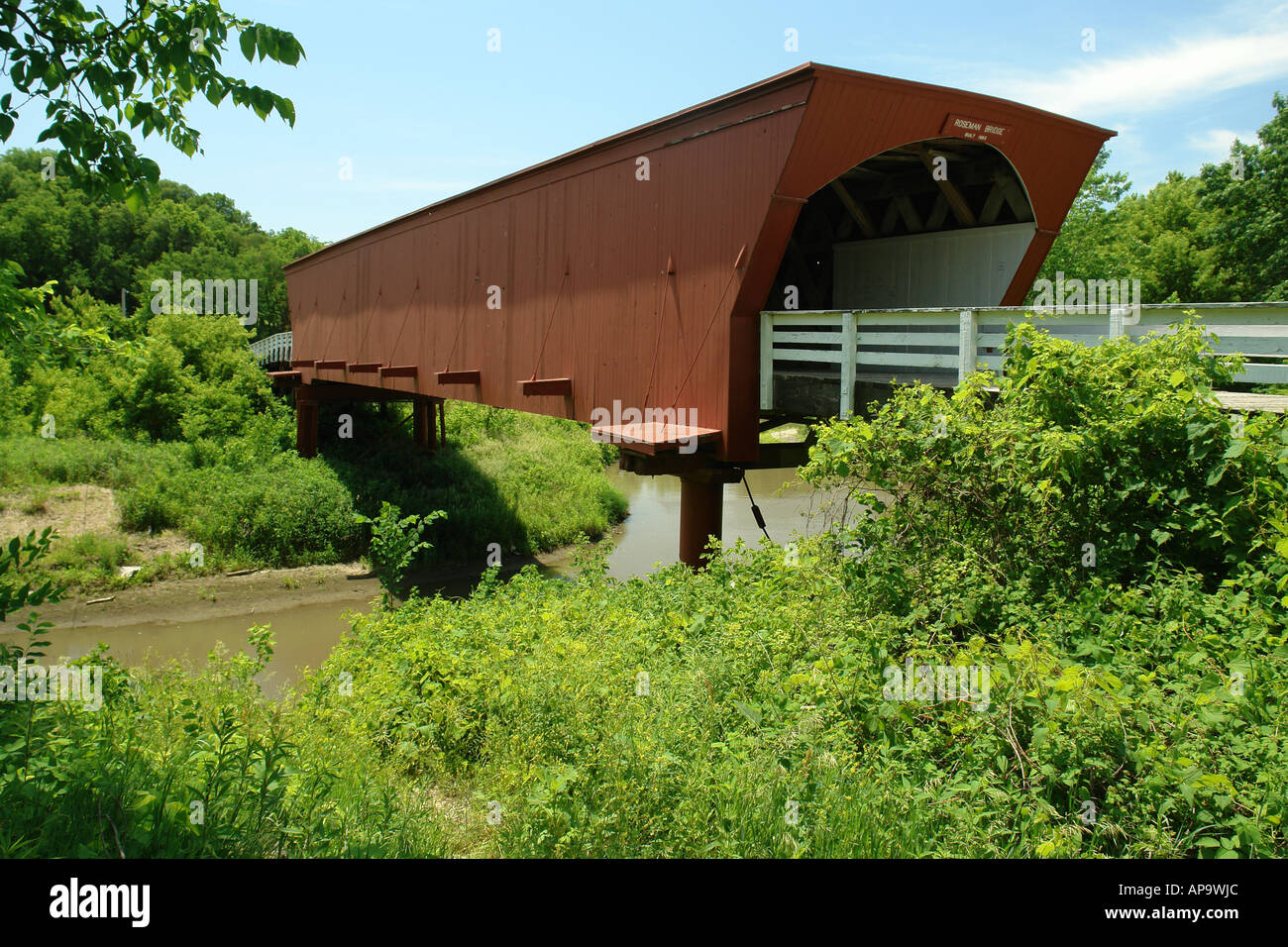 AJD50102, Comté de Madison, IA, Iowa, des ponts couverts du comté de Madison, Roseman Bridge Banque D'Images