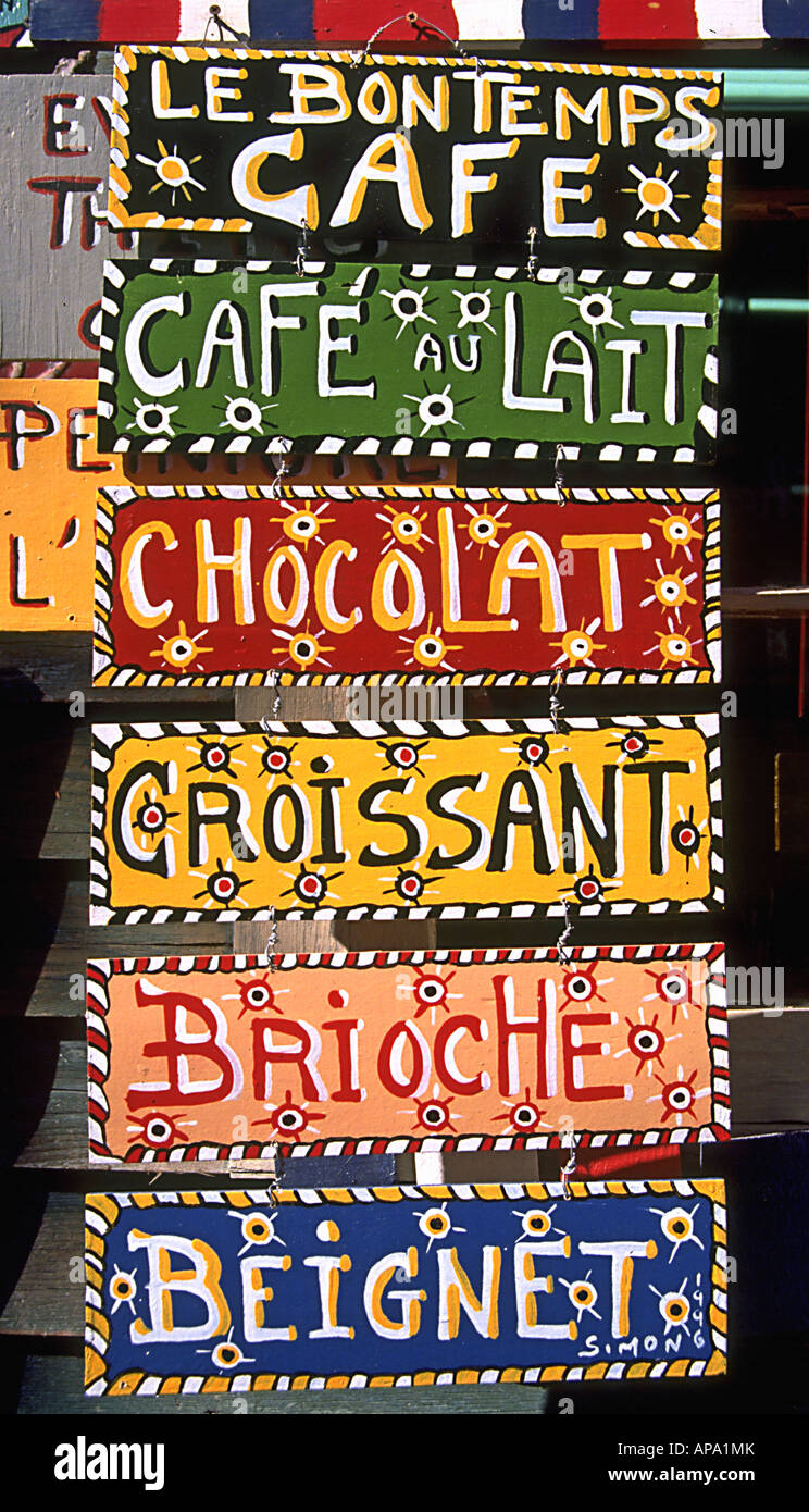 Une inscription en français annonce une boulangerie, La Nouvelle-Orléans en Louisiane Banque D'Images