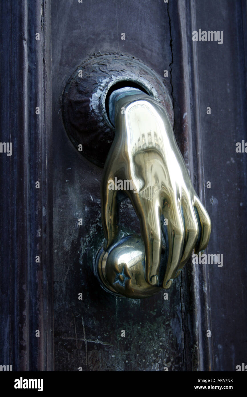 Poignée de porte à Santiago de Compostelle, Galice, Espagne Banque D'Images