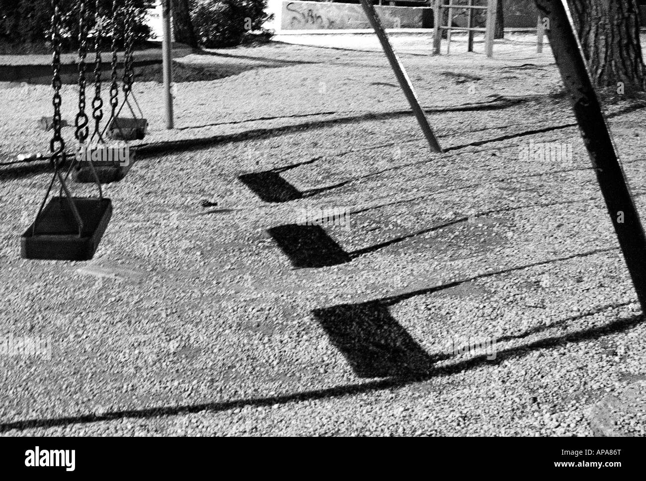 Une aire de jeux dans la nuit Banque D'Images