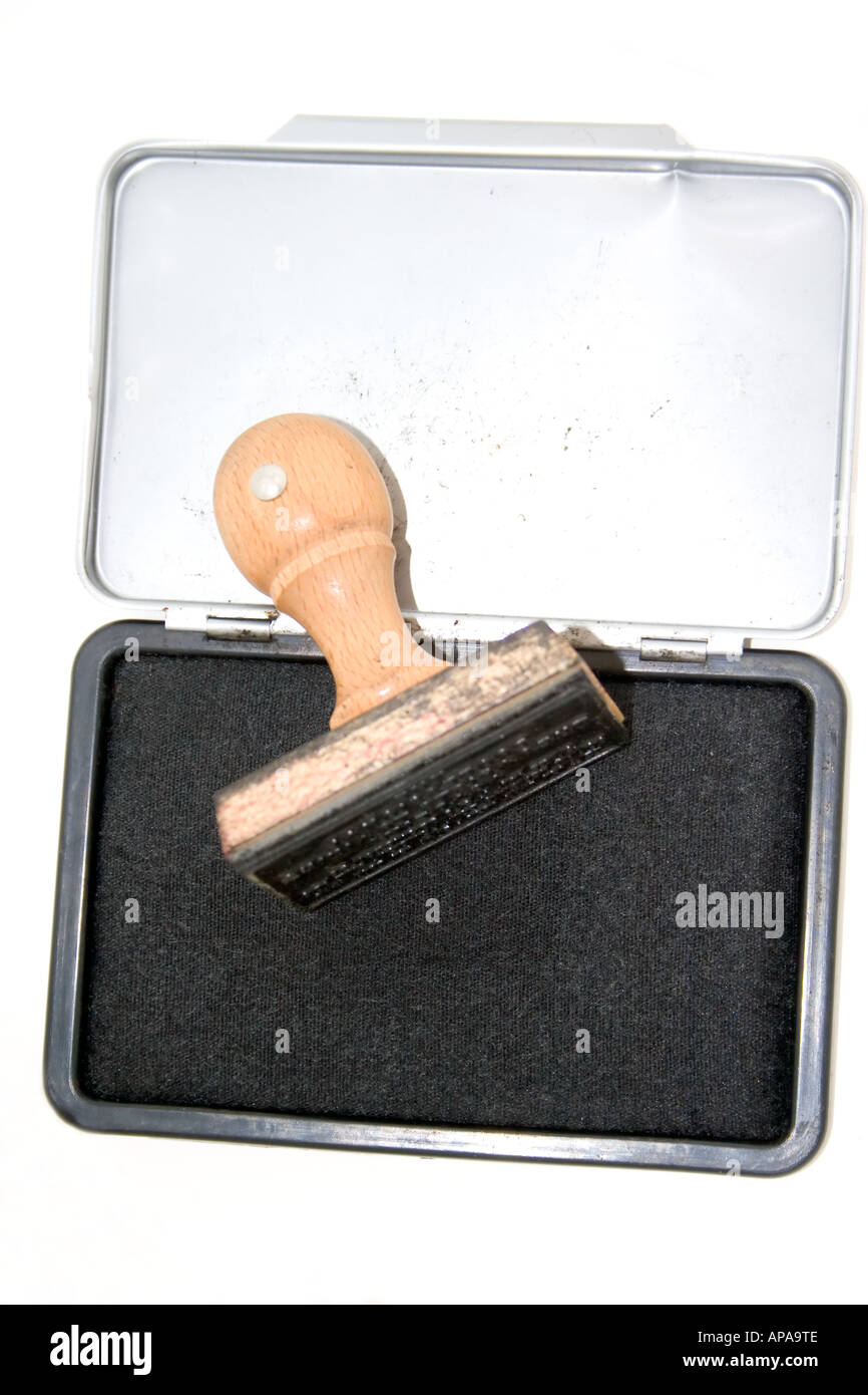 Tampon encreur et de tampon en caoutchouc Banque D'Images