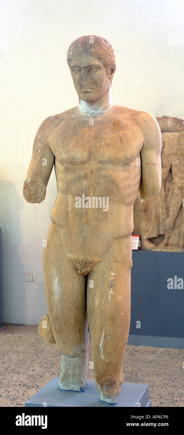 Kuroi, sculpture grecque, Cyrène, en Libye Banque D'Images