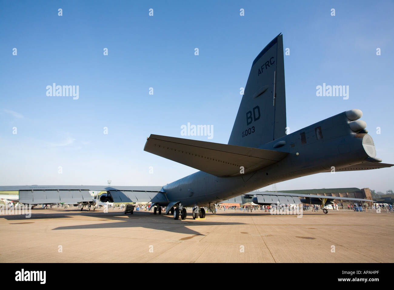 Boeing B-52H Stratofortress du 93e Escadron de bombe 917ème Wing Air Force Reserve Command radar arrière montrant l'USAF pods ECM Banque D'Images