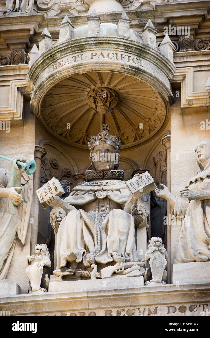 La sculpture à l'ancienne école Quadrangle Bodleian Library Oxford University, Oxford Banque D'Images
