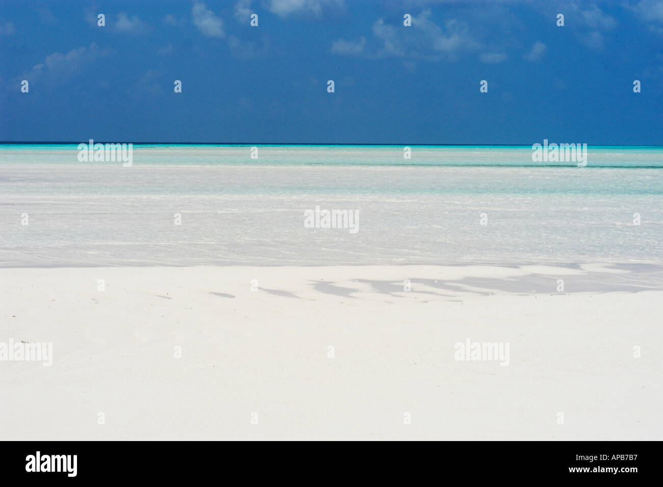 Une plage de sable blanc DANS LES MALDIVES Banque D'Images