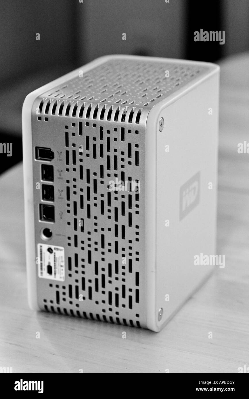 La vue arrière de la Western Digital disque dur externe My Book Banque D'Images
