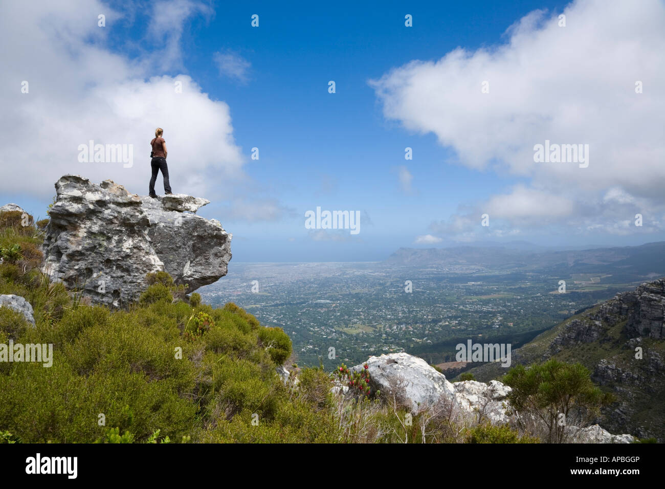 Sur le tourisme haut de Table Mountain, Cape Town Afrique du Sud Banque D'Images