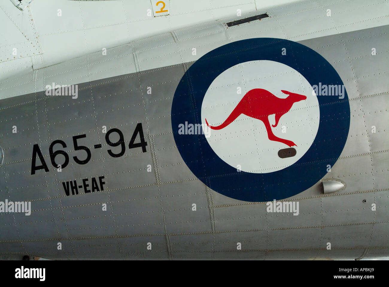 Royal Australian Air Force cocarde d'identification sur un MacDonnell Douglas Dakota DC3 avion Banque D'Images