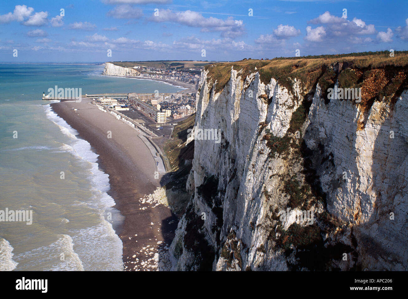 Tirage Albuminé Ancien Le Tréport - Panorama Falaises, Neurdein 1890, Original