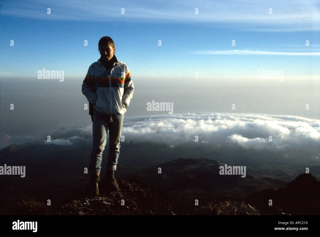 Climber sur sommet du Mont Cameroun altitude 3867 m l'Afrique Cameroun Banque D'Images