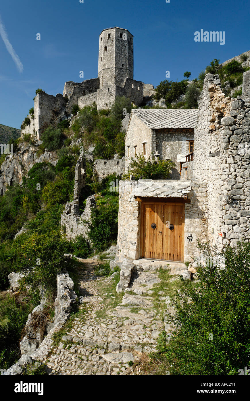 Osman historique ville de commerce à Pocitelj Neretva, Bosnie-Herzégovine Banque D'Images