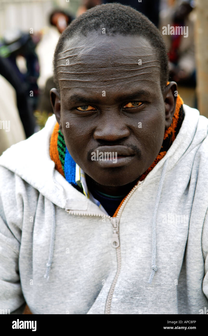 Portrait d'un homme de Soudan Nuer à Jérusalem Banque D'Images