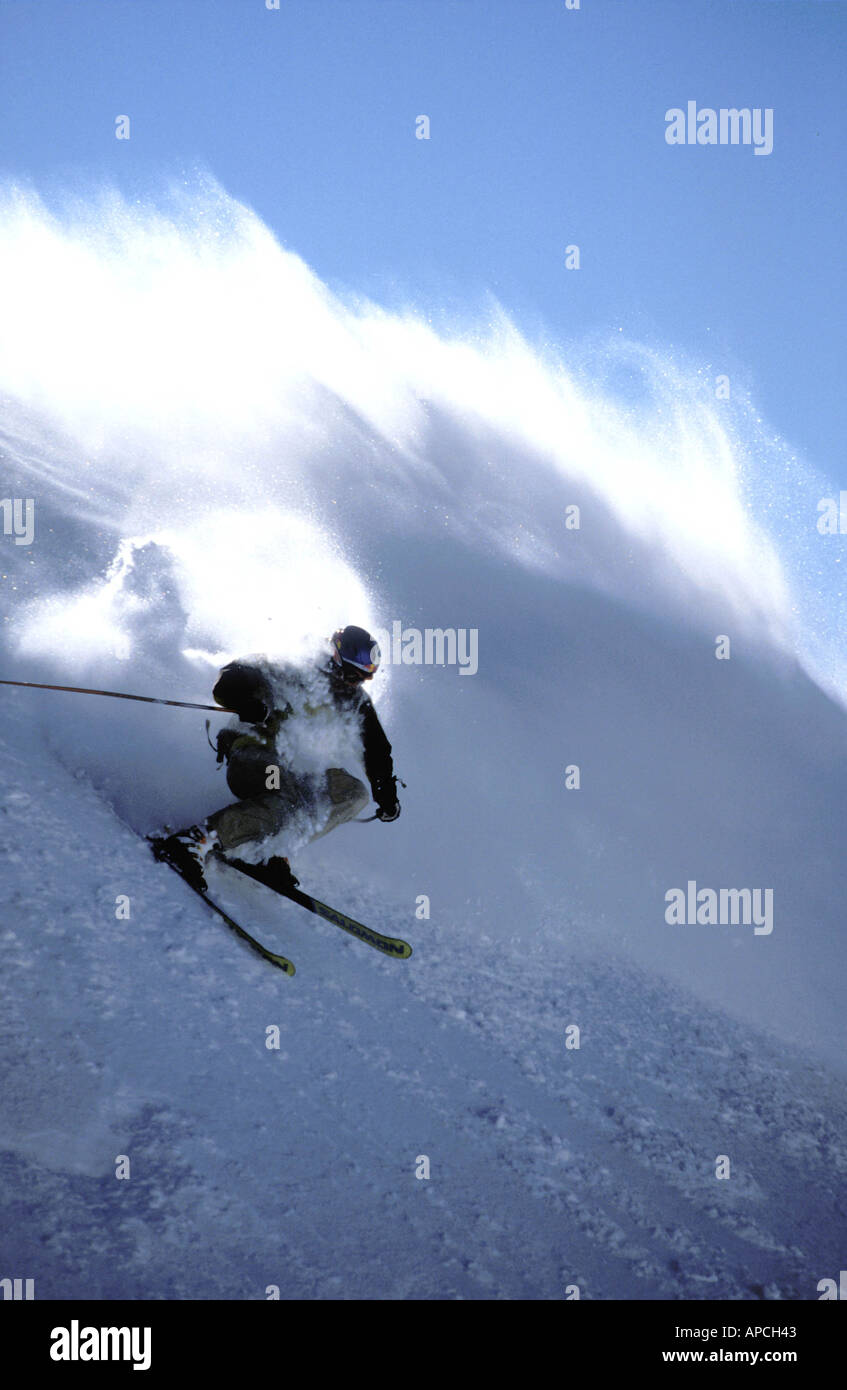 Chris Davenport ski à Champoluc 2001 Banque D'Images