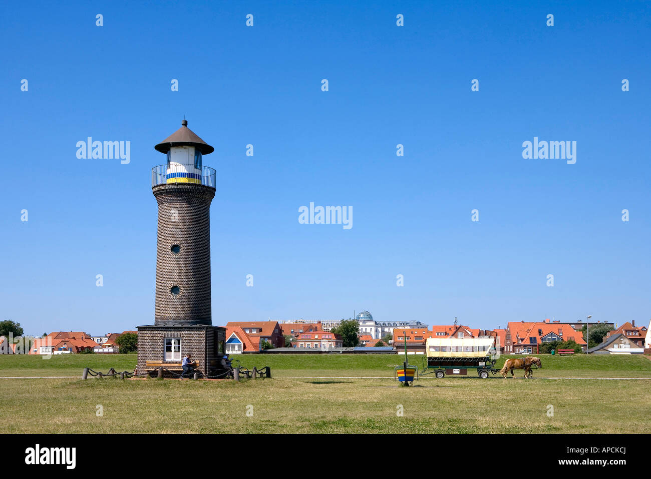 Phare, Juist, les Frisons de l'Est, Allemagne Banque D'Images