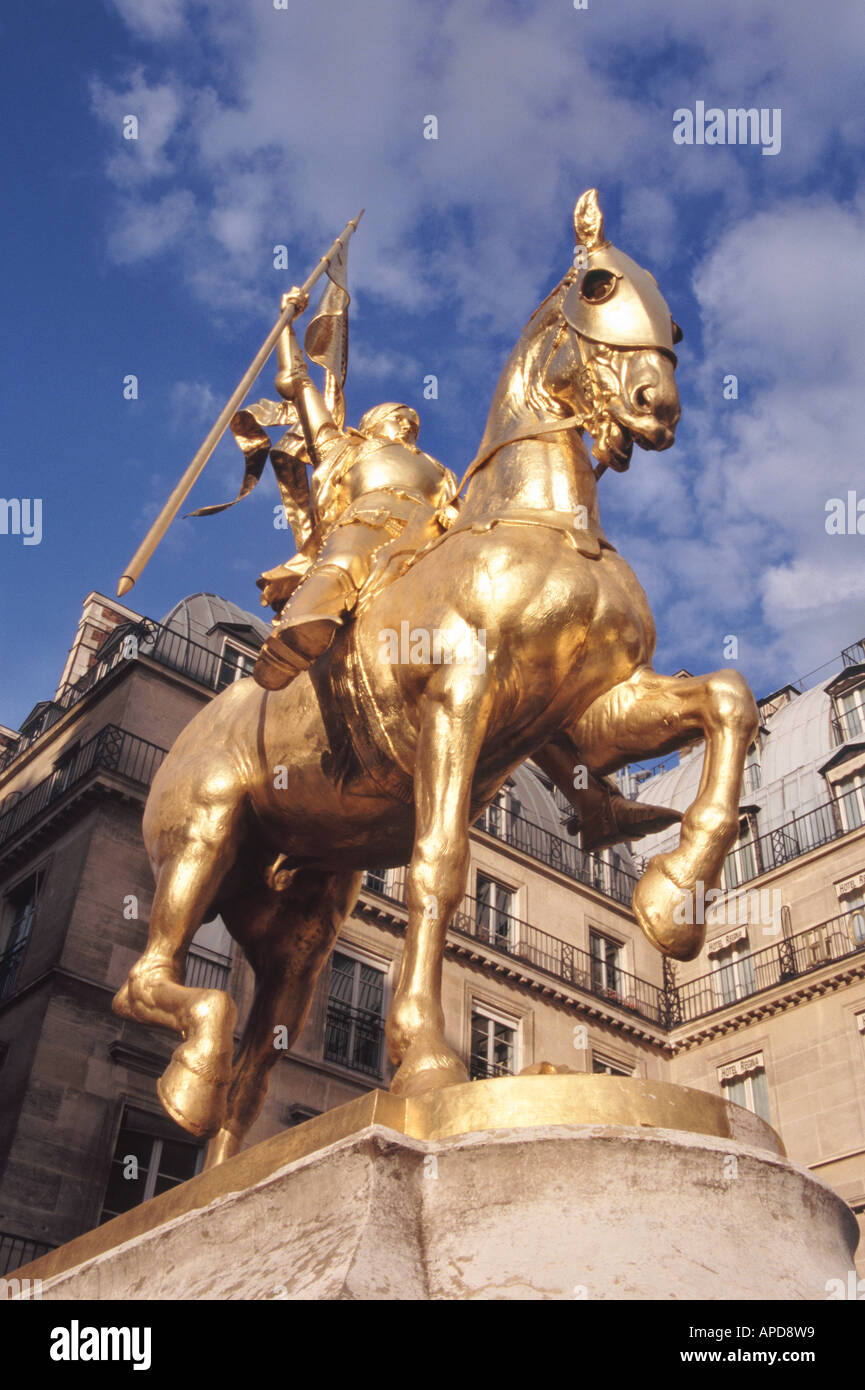 Statue de Jeanne d'Arc, Paris, France Banque D'Images