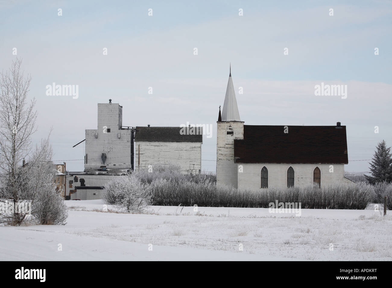 Scène d'hiver à Aylesbury en Saskatchewan Banque D'Images