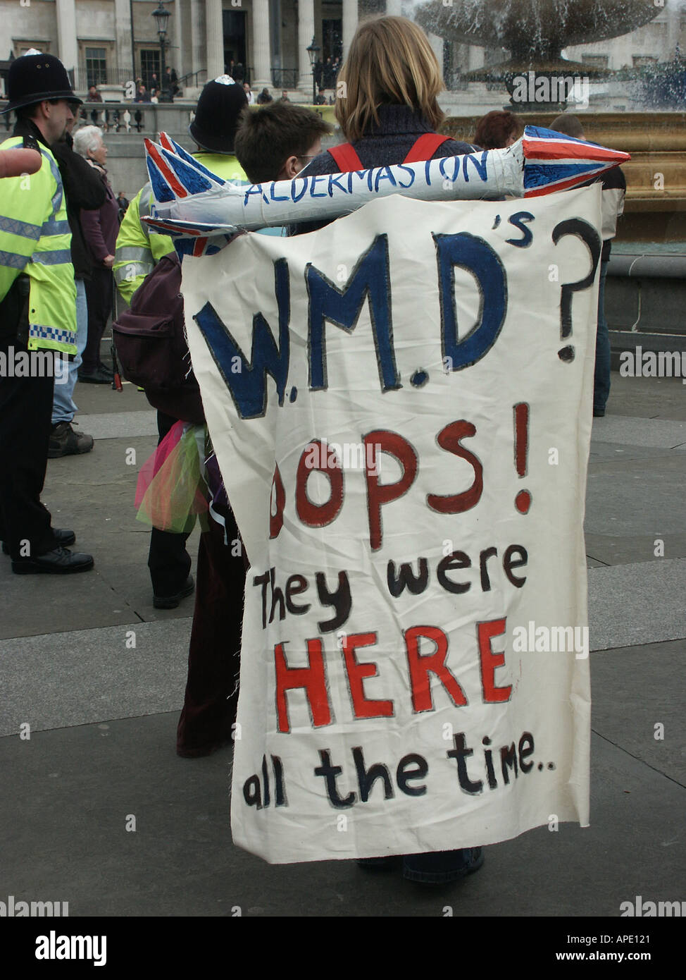 S ADM WOOPS Aldermaston CND 9 Mars Avril 2004 Banque D'Images