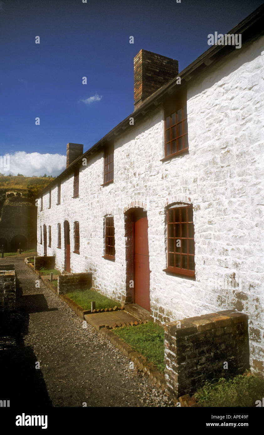 Ligne mitoyenne de Blaenavon Ironworks cottages South Wales UK Banque D'Images