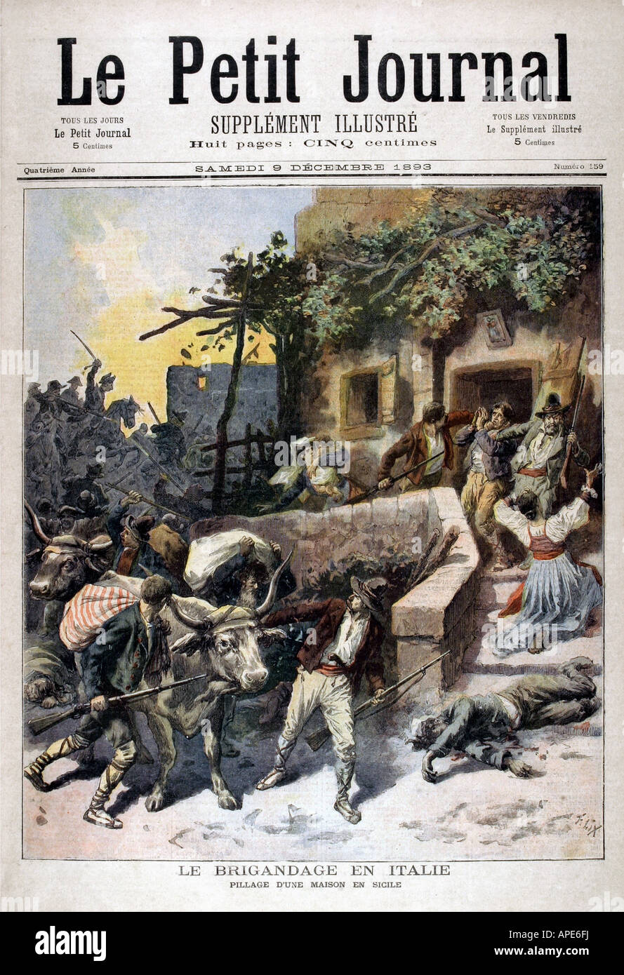 Presse/médias, magazines, 'le petit Journal', Paris, 4. Volume, numéro 159, supplément illustré, samedi 9 décembre 1893, titre, 'La brigade en Italie', , Banque D'Images