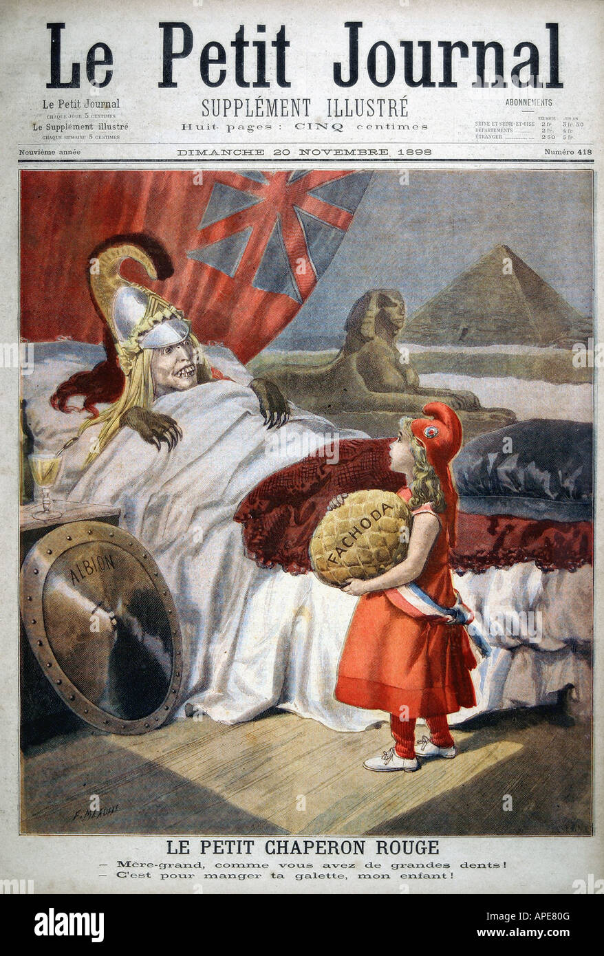 Presse/médias, magazines, « le petit Journal », Paris, 9. Volume, numéro 418, supplément illustré, dimanche 20 novembre 1898, titre, « Little Red Riding Hood », Banque D'Images