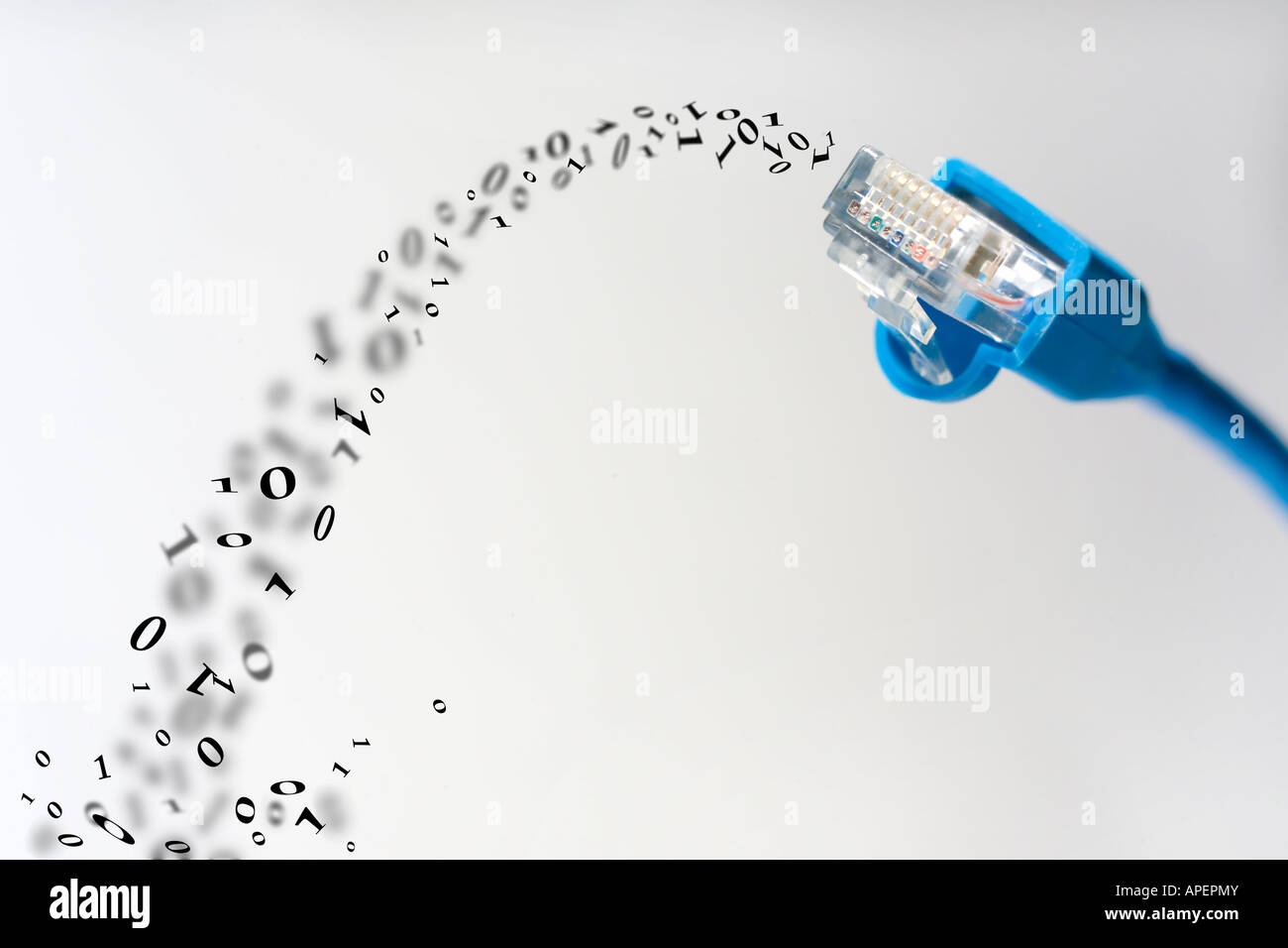 Plan Macro sur connexion réseau fiche RJ 45 Banque D'Images