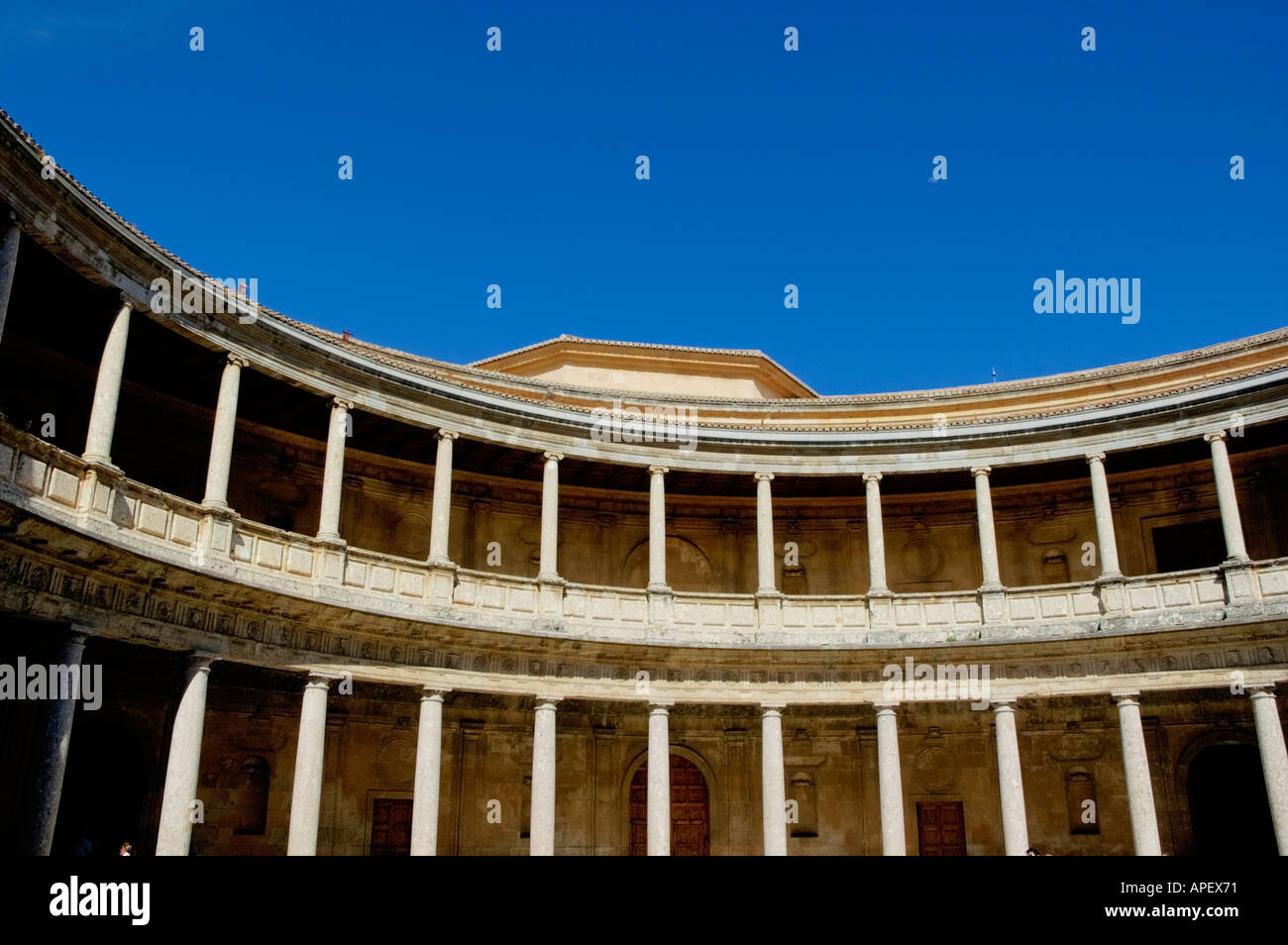 Espagne Andalousie Granada Alhambra Palace Courtyard au Palacio de Carlos V Charles La cinquième Banque D'Images
