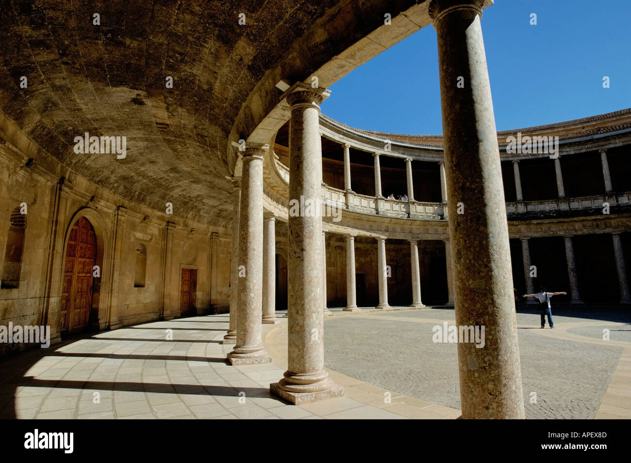 Espagne Andalousie Granada Alhambra Palace Courtyard au Palacio de Carlos V Charles La cinquième Banque D'Images