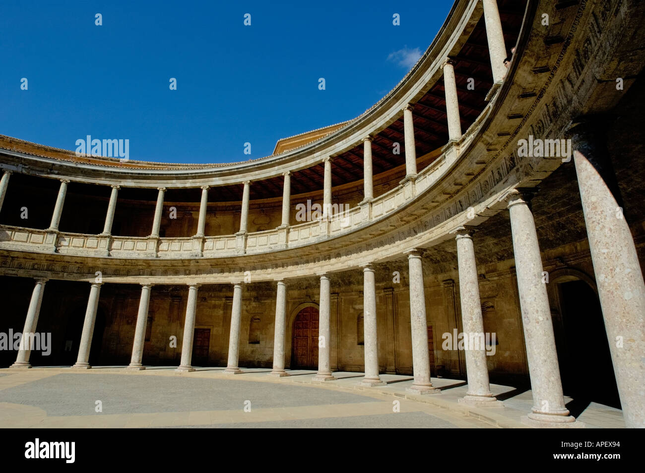 Espagne Andalousie Granada Alhambra Palace Courtyard au Palacio de Carlos V Charles La cinquième Banque D'Images