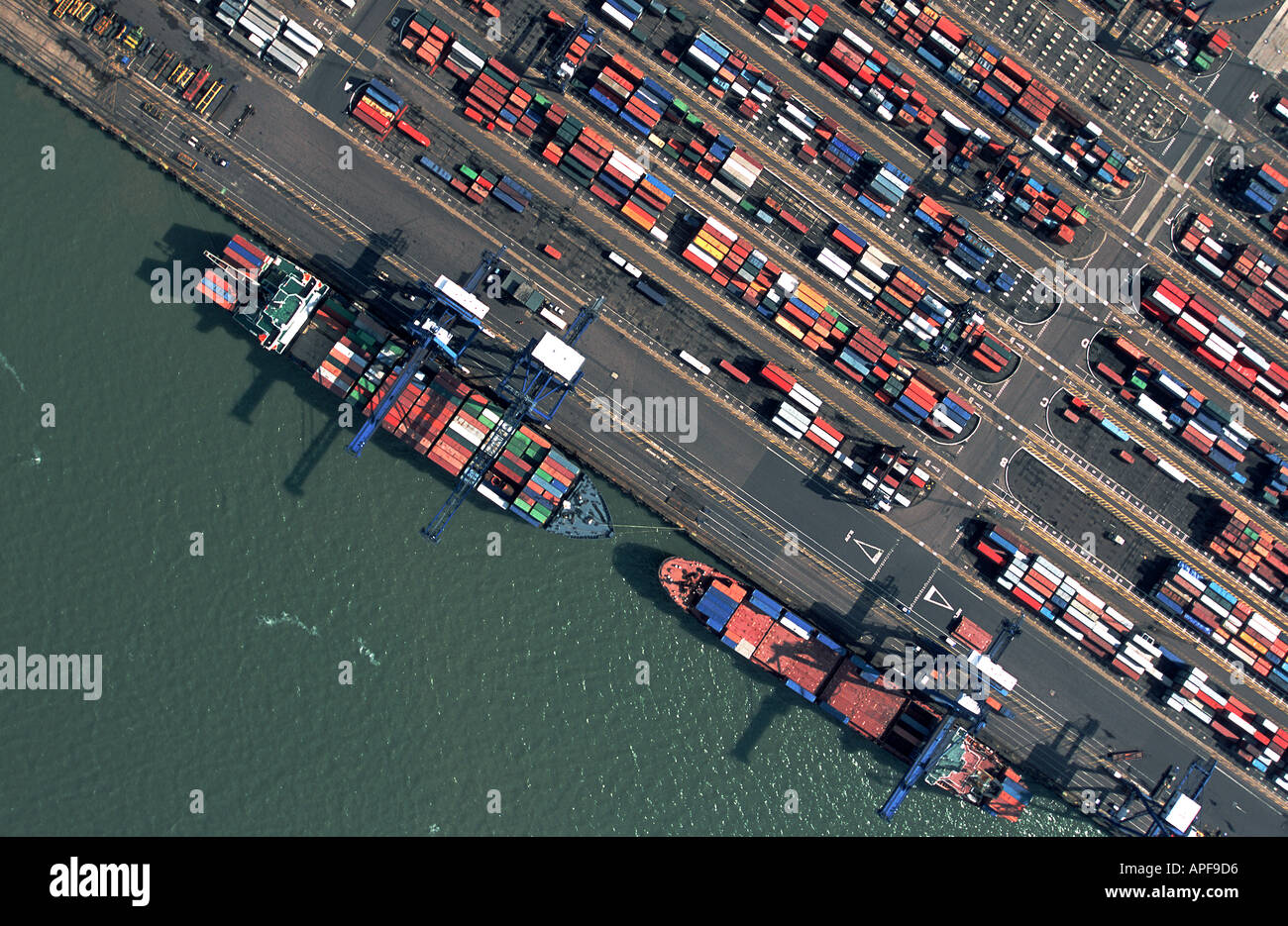 Vue aérienne du port de Felixstowe Banque D'Images