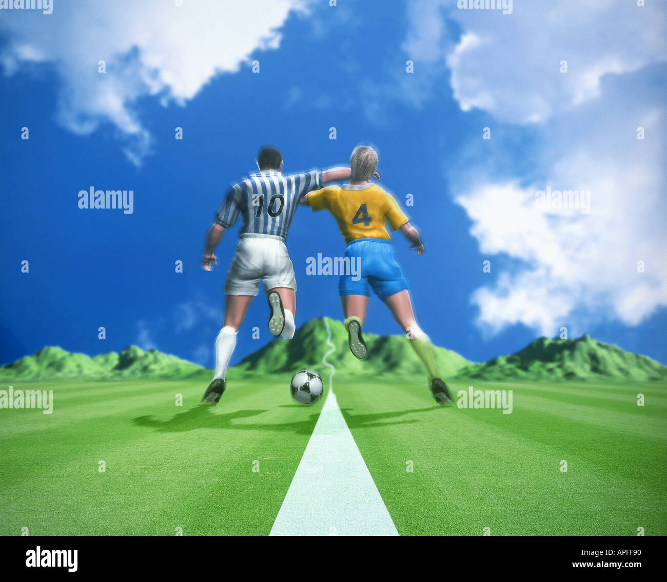 Illustrations graphiques informatique CG sport sports d'équipe des jeux de ballon de football soccer Banque D'Images