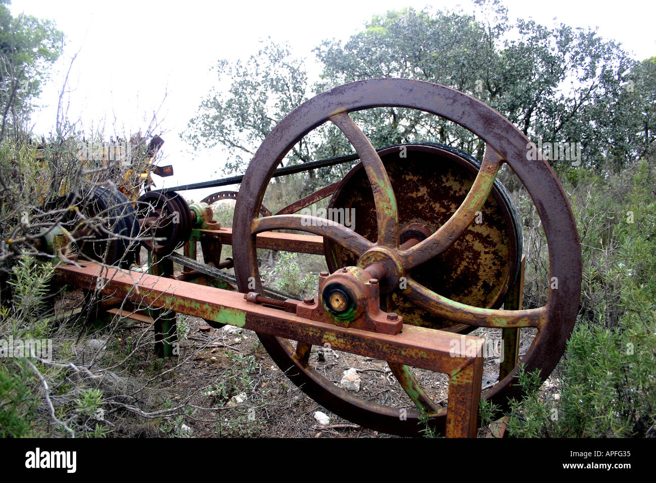 Ancienne carrière de marbre machinery Banque D'Images
